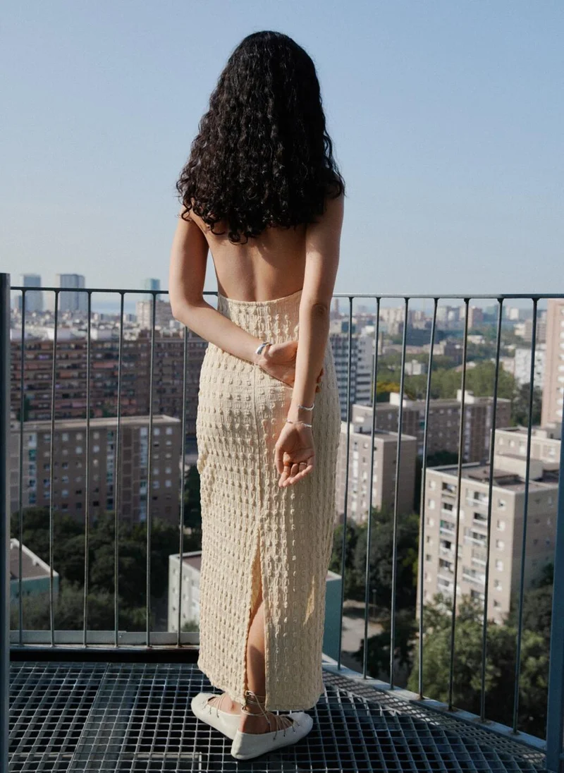 مانجو Halter-Neck Crêpe Dress