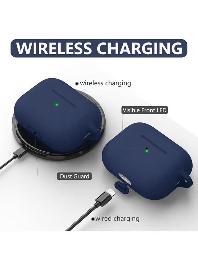 غطاء حافظة واقية من السيليكون الناعم لسماعات AirPods 4 مع مجموعة منظف وسلسلة مفاتيح - Image 5