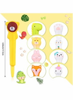 Y&D Gel Ink Pens with Black Ink, 9 Pcs Cute Cartoon Signature Pens, Animal Squishy Kawaii Decompression Toy Funny Children School Season Gifts  - Image 4