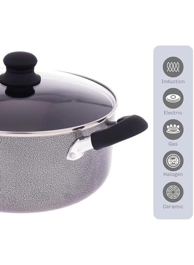 Sweet Home Cooking Set Non Stick Non Stick Casserole With Lid Cookware Set Cooking Pot Kadai Biryani Stew Stock Pot Dishwasher Safe Nonstick Coating Induction Compatible - Image 2