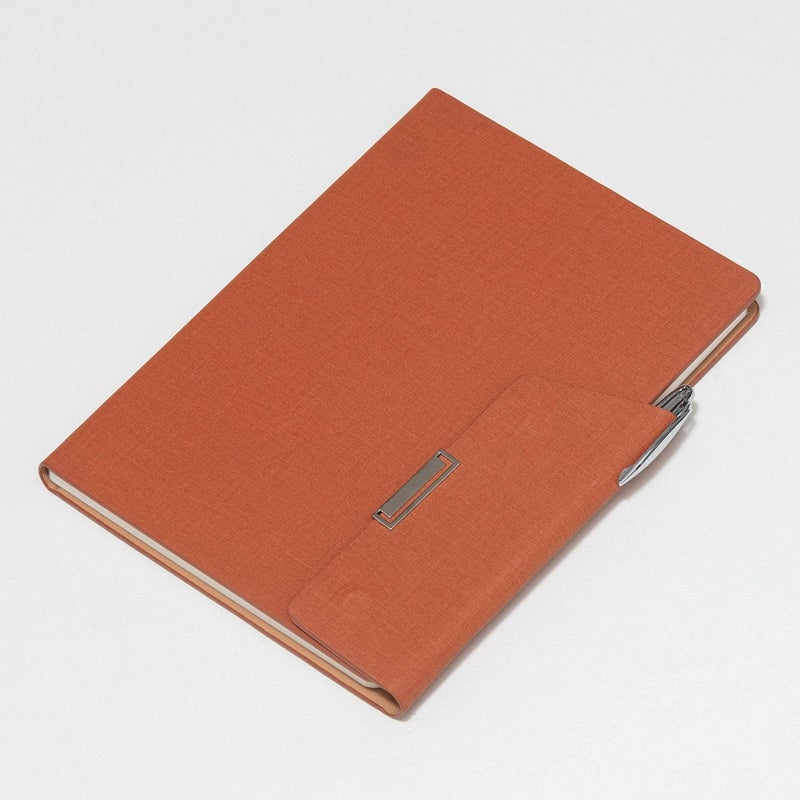 Regal Signature A-5 PU Leather Business Notebook Diary Journal, Magnetic Flap Closure with sleek metal accessory,192 pages, 80 gsm (Sienna Brown) - Image 3