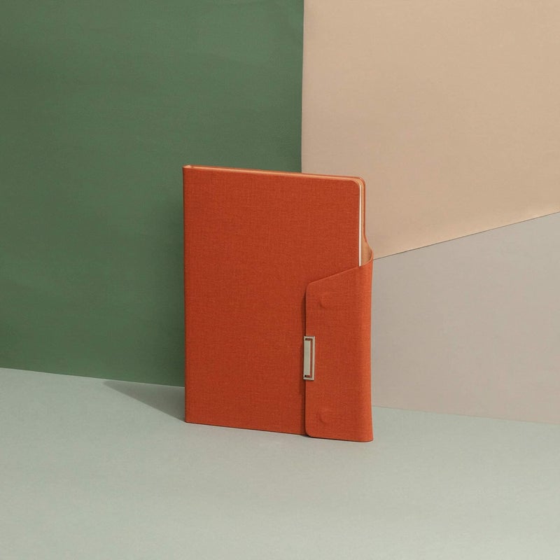 Regal Signature A-5 PU Leather Business Notebook Diary Journal, Magnetic Flap Closure with sleek metal accessory,192 pages, 80 gsm (Sienna Brown) - Image 2