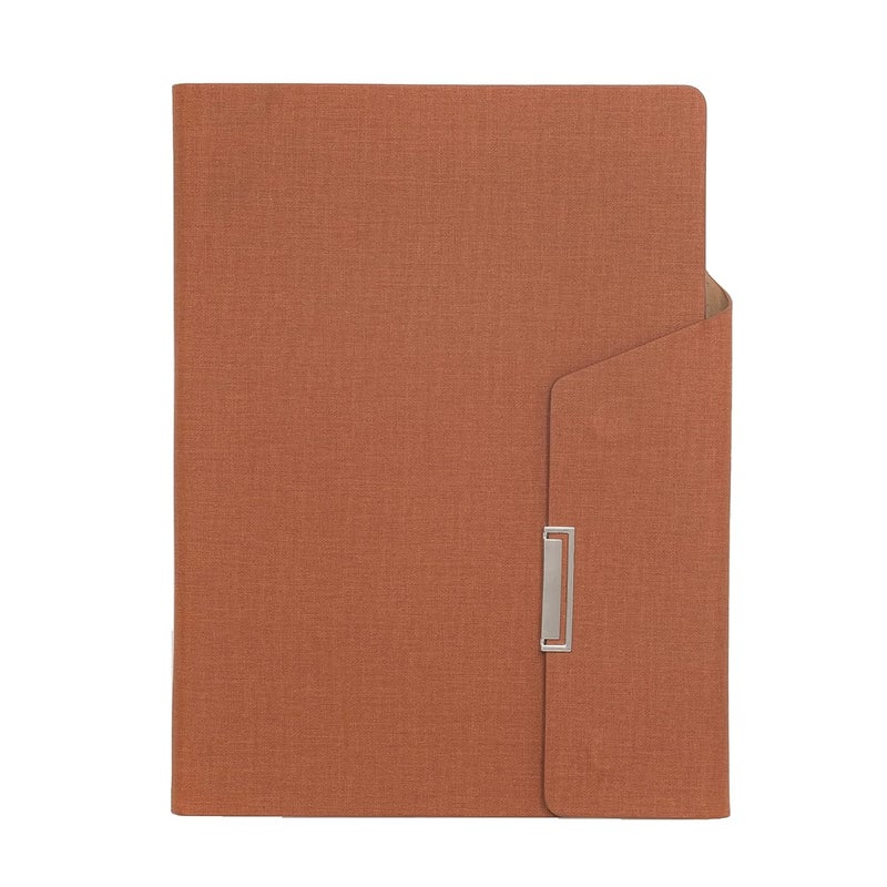 Regal Signature A-5 PU Leather Business Notebook Diary Journal, Magnetic Flap Closure with sleek metal accessory,192 pages, 80 gsm (Sienna Brown) - Image 1