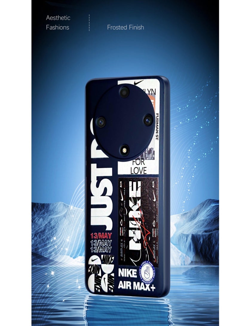 Techie Just Do Nike Aesthetic Fashion Silicone Cover Case with Inner Microfiber Lining and Built in Magnetic Car Mount Function for Honor X9a - Image 2