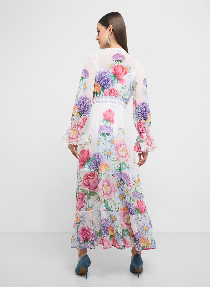 ELLA Floral Chiffon Maxi Dress  - Image 2