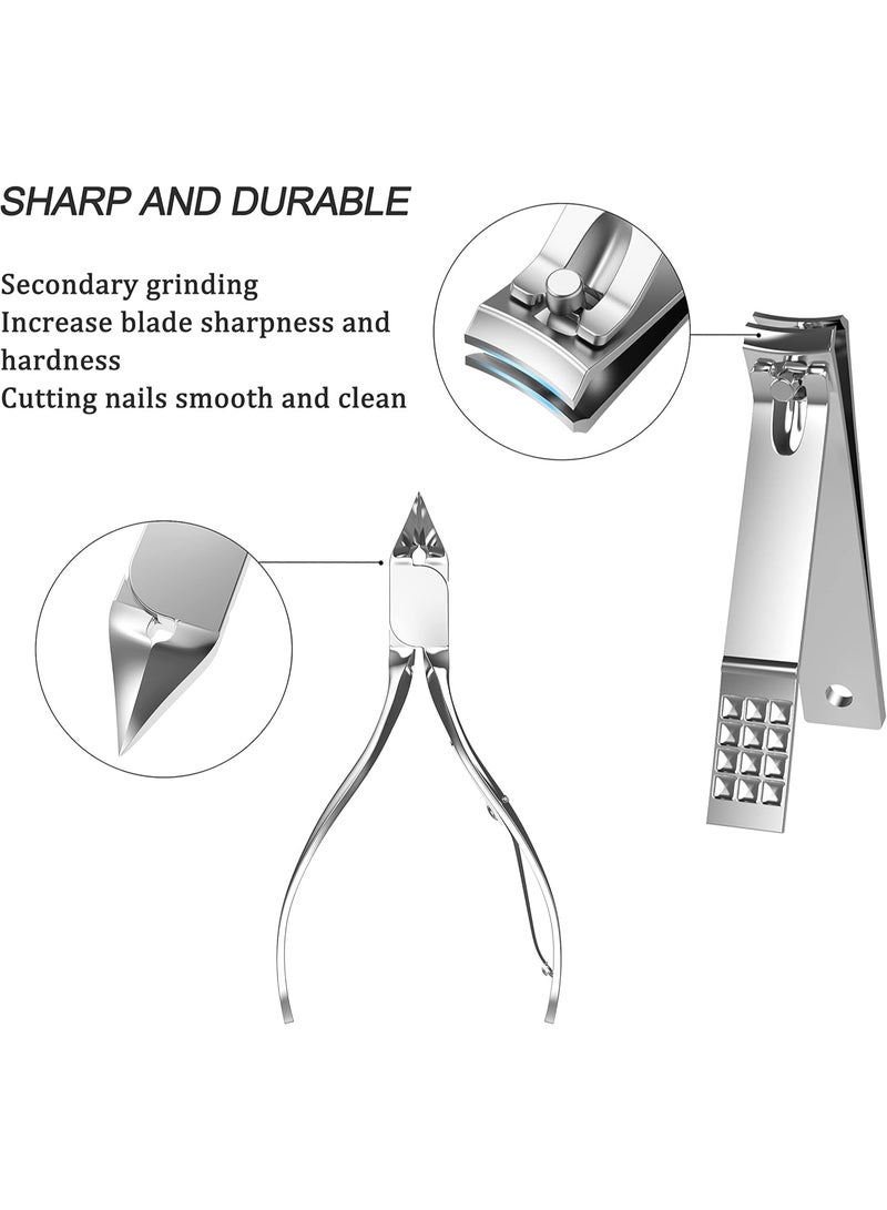 مجموعة أدوات العناية بالأظافر الاحترافية المصنوعة من الفولاذ المقاوم للصدأ، مناسبة للسفر والاستخدام اليومي، تتضمن 12 قطعة من أدوات العناية بالأظافر (مانيكير وباديكير). - Image 3