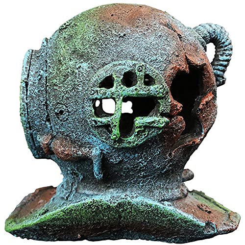 SLOCME Aquarium Sunken Submarine Helmet Decorations - Realistic Vintage Noah's Ark Shipwreck Fish Tank Decorations, Durable Resin Fish Tank Ship Accessories - Image 5