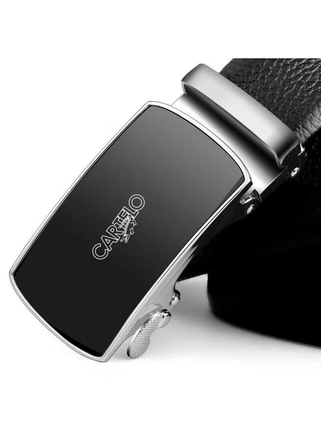 Cartelo Men's Leather Belt With Automatic Buckle, Top-grain Cowhide, Business Casual Waistband, Valentine's Day And Birthday Gift - Image 5