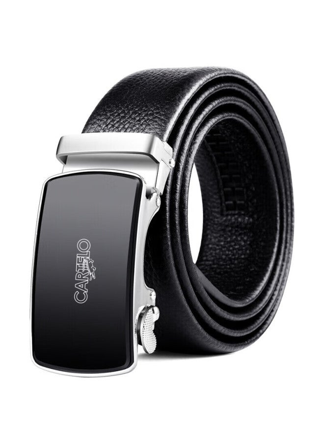 Cartelo Men's Leather Belt With Automatic Buckle, Top-grain Cowhide, Business Casual Waistband, Valentine's Day And Birthday Gift - Image 2