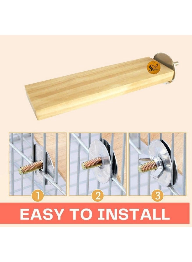 سايج سكوير منصة رمل خشبية مصنوعة من الخشب الطبيعي، مجموعة من اثنين (2 * 5.5 & رمل 3 * 4 بوصة) حامل مجثم على شكل مستطيل، ملحقات القفص، لعبة مرحة، مناسبة للطيور والببغاوات والبادجي - Image 5