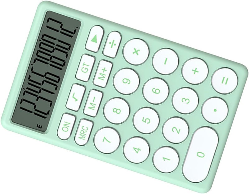 Zerodis Cartoon Calculator, Cute 8 Digit LCD Display with Large Screen and Quiet Keyboard, for School Kids Students Home Office (Green) - Image 1