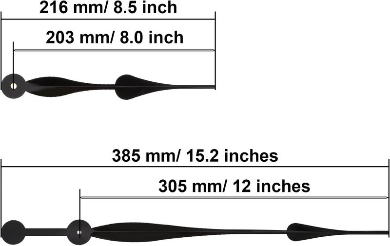 Shappy 12 Inches Long Spade Hands Clock Hands for Takane I Shaft High Torque Clock Movement Fit Dials Up to 71 cm 28 Inches in Diameter - Image 2