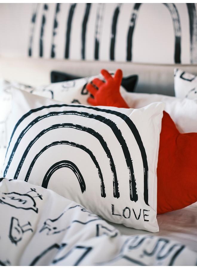 Pillowcase, white/rainbow, 50x80 cm  - Image 4