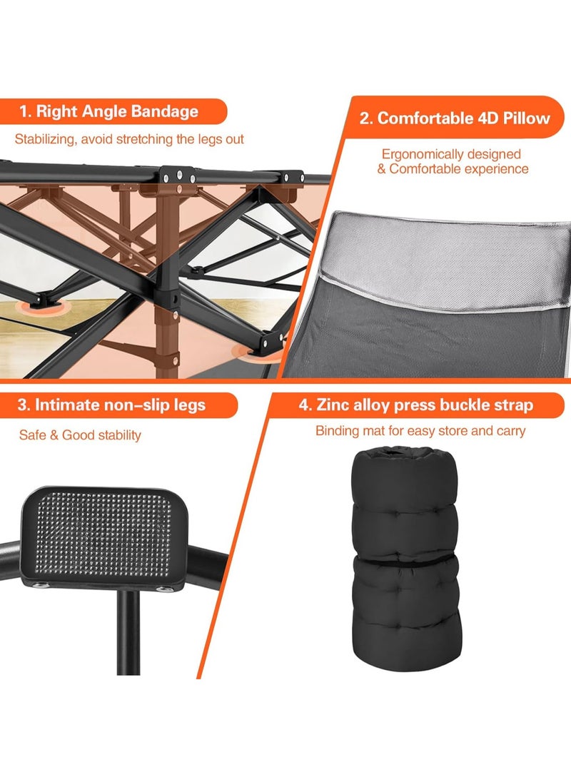 0TO1 TECH Folding Camping Cot, Folding Camping Bed with Pearl Cotton Mattress, Portable Camping Cot with Storage Bag for Adults, Oxford Sleeping Cots for Outdoor Travel Camp Beach(190 * 71cm)  - Image 3