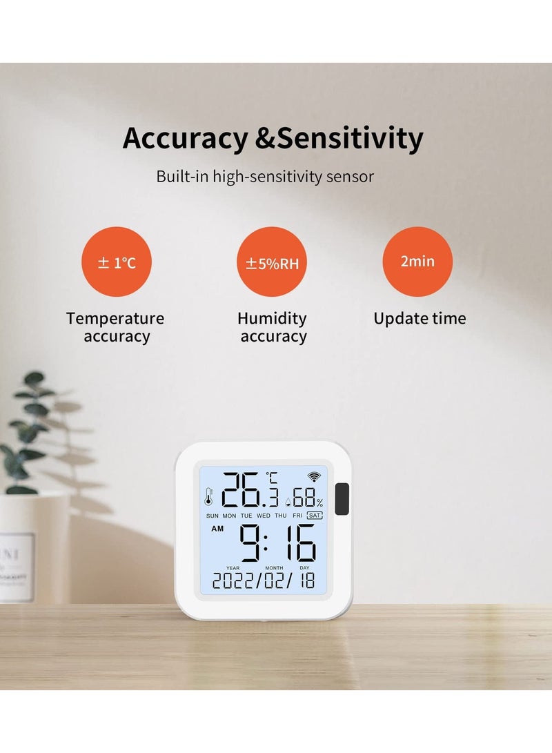 Indoor Thermometer Hygrometer, WiFi Humidity Meter and Temperature Sensor with App Control, Large Display Backlight, Notification Alerts, for Home, Baby Room, Cellar - Image 2