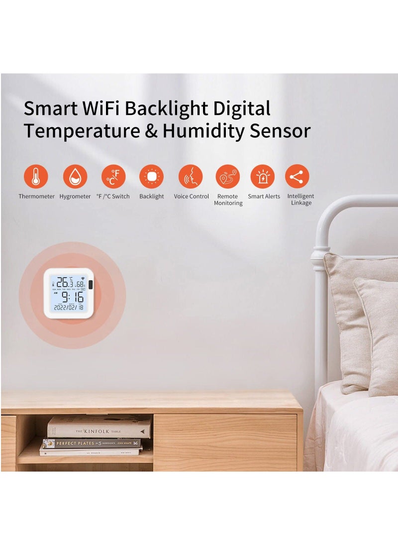 Indoor Thermometer Hygrometer, WiFi Humidity Meter and Temperature Sensor with App Control, Large Display Backlight, Notification Alerts, for Home, Baby Room, Cellar - Image 4