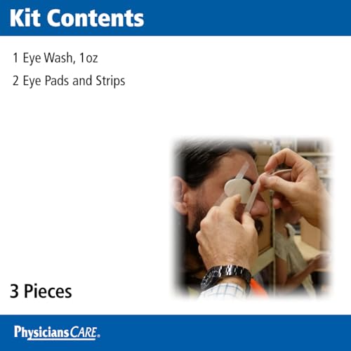 First Aid Only 5-Piece Eye Wash Kit with Oval Eye Pads, First Aid Adhesive Strips & Emergency Eye Rinse - Image 3