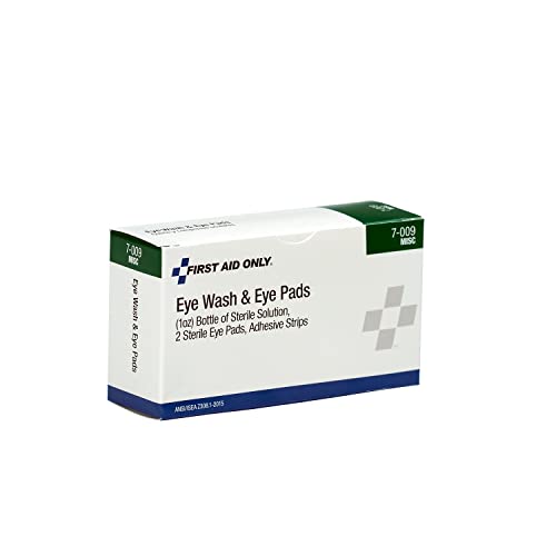 First Aid Only 5-Piece Eye Wash Kit with Oval Eye Pads, First Aid Adhesive Strips & Emergency Eye Rinse - Image 4