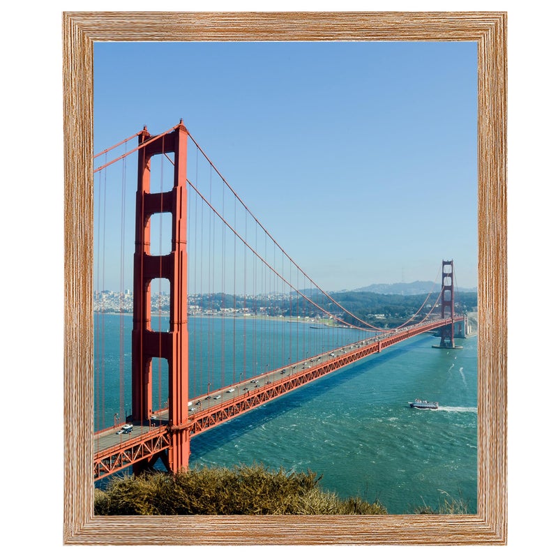 HEYTUYA 9x11 Picture Frame Rustic Brown for Tabletop or Wall Hanging  9 x 11 Frame  Wall Gallery Photo Frame with Shatter Resistant Plexiglas  Rustic Brown - Image 1