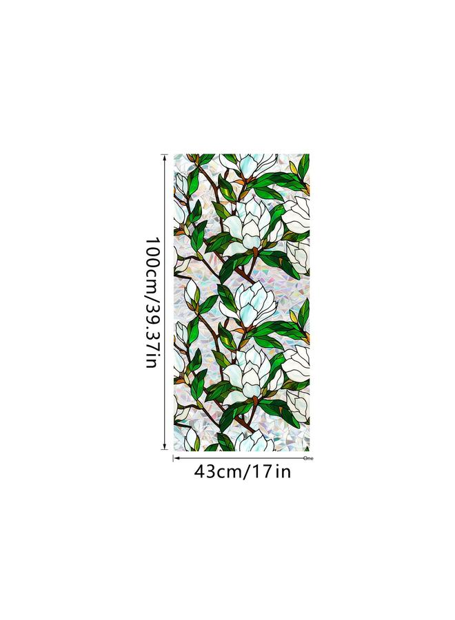 Bluejw XCBL001-047  Colorful Electrostatic Glass Sticker PVC Glue-free Rainbow Green Plant Window Double-sided Color Film - Image 1