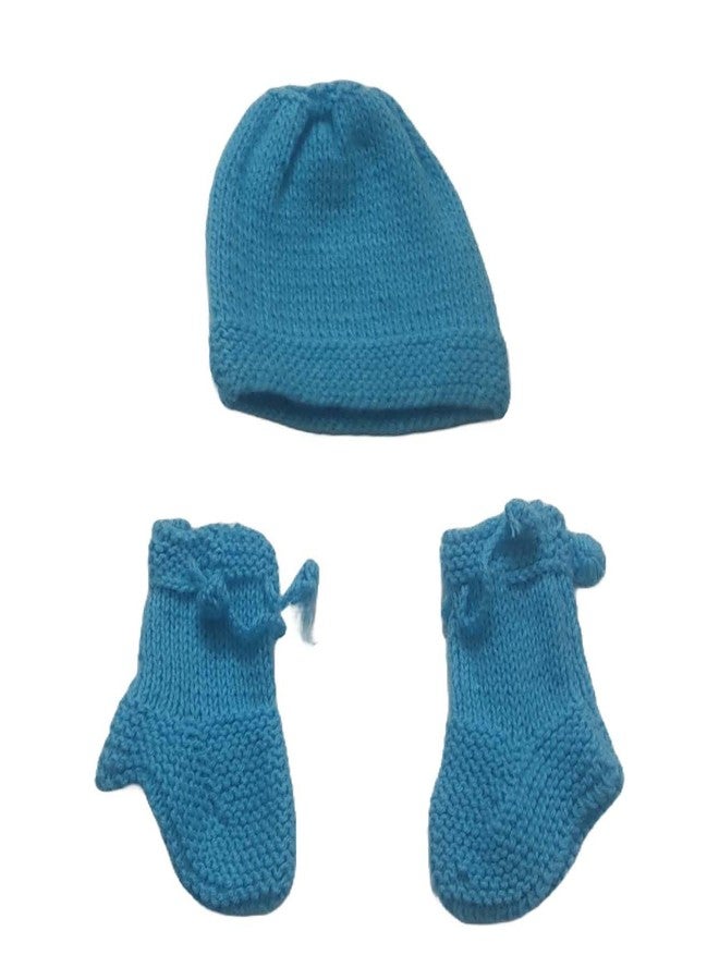Cute Collection Handmade Woolen Sweater with Cap and Socks Set for Winter 0-6 Months Baby and New Born Baby Unique Design Multicolour - Image 5
