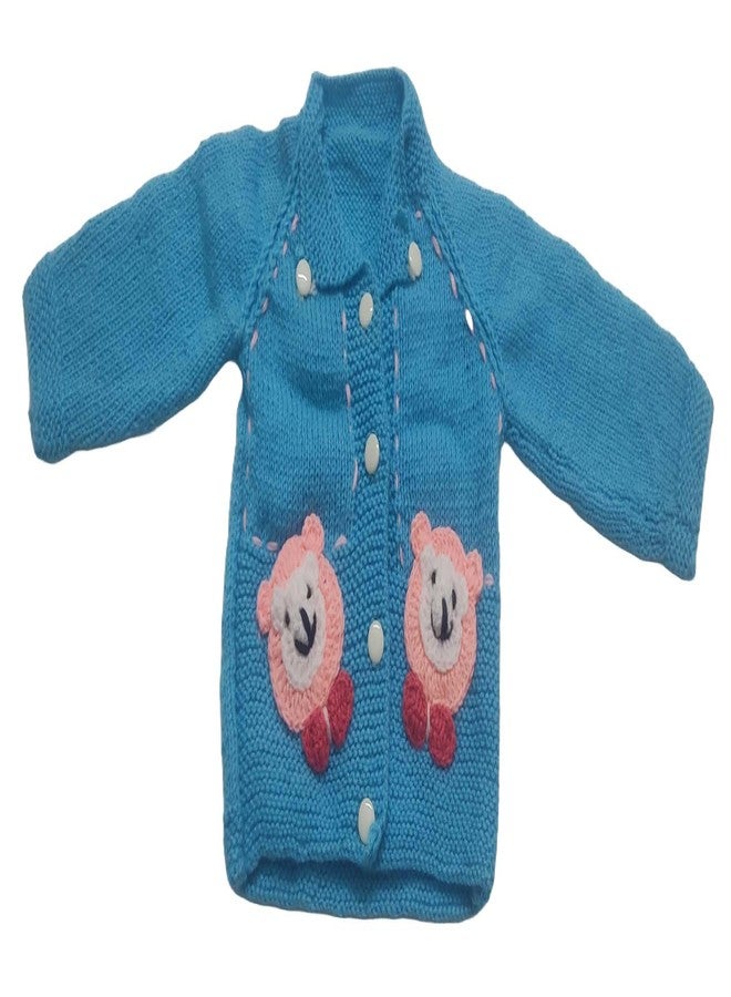 Cute Collection Handmade Woolen Sweater with Cap and Socks Set for Winter 0-6 Months Baby and New Born Baby Unique Design Multicolour - Image 2