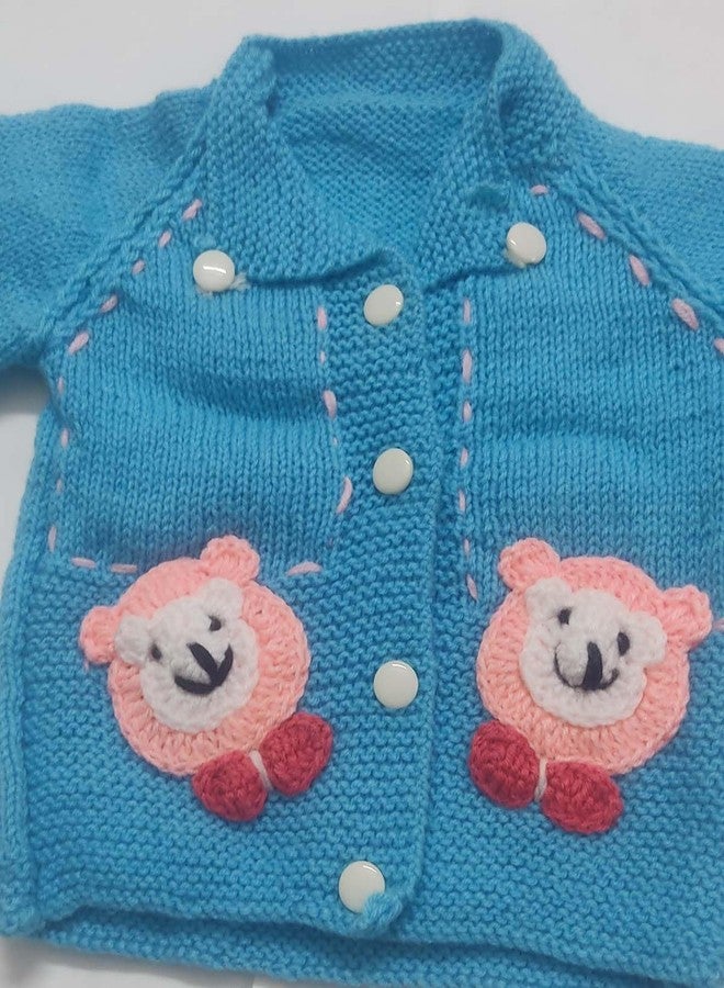 Cute Collection Handmade Woolen Sweater with Cap and Socks Set for Winter 0-6 Months Baby and New Born Baby Unique Design Multicolour - Image 3