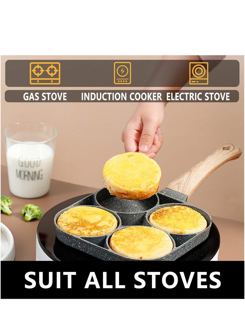 ELTERAZONE four-cup egg pan, medical stone non-stick frying pan, compatible with all heat sources (3-inch eggs) - Image 3