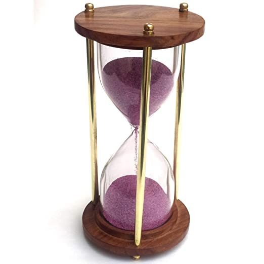 WinMart Nautical_Antique Timer Hourglass 5 Minute Purple Sand Timer Beautiful Home and Office Table Decorative Item - Image 1