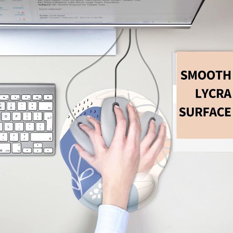 YLmeet Ergonomic Gel Mouse Pad with Wrist Rest - Comfortable Computer Mouse Mat for Laptops - Relieve Pain, Non-Slip PU Base (Style 2) - Image 5