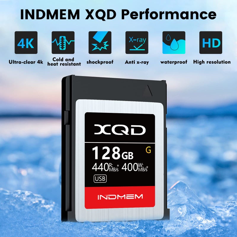 INDMEM XQD 128GB Memory Cards, 5X Tough MLC XQD Flash Memory Cards High Speed G Series| Max Read 440MB/s, Max Write 400MB/s - Image 2