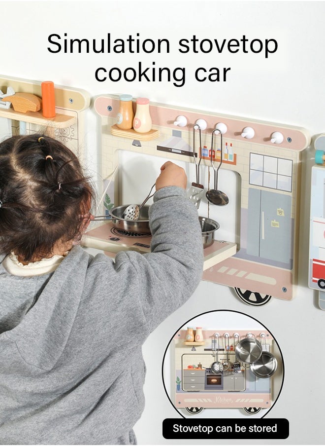 JSAITOYS Multi-Functional Wooden Children'S Role-Playing Toy Car Set, Enjoy A Variety Of Fun Experience  - Image 5