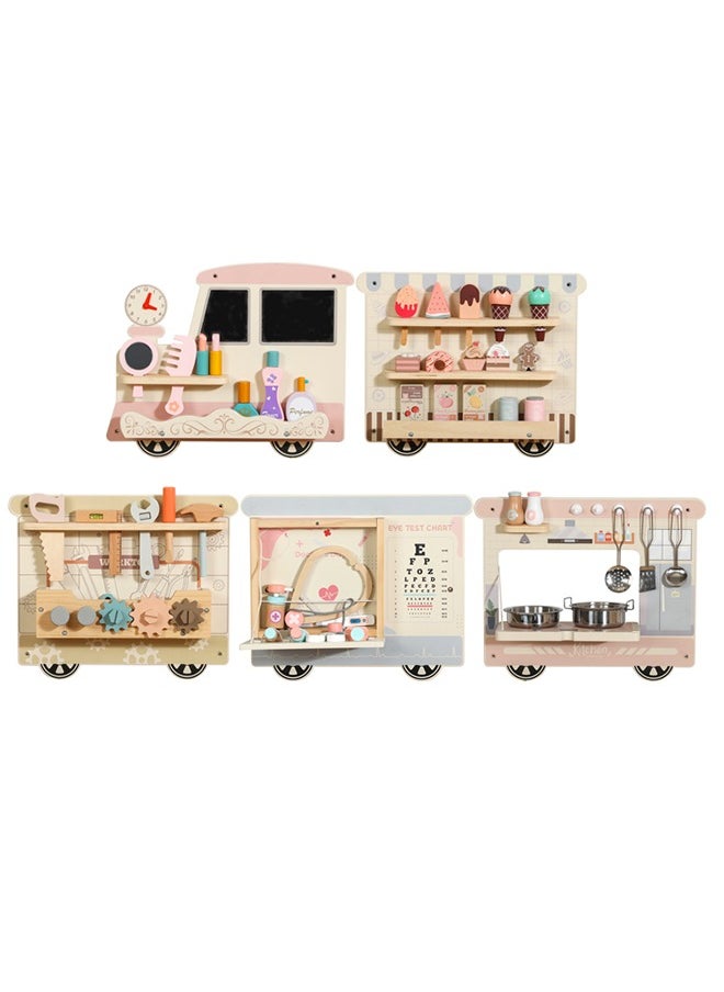 JSAITOYS Multi-Functional Wooden Children'S Role-Playing Toy Car Set, Enjoy A Variety Of Fun Experience  - Image 2
