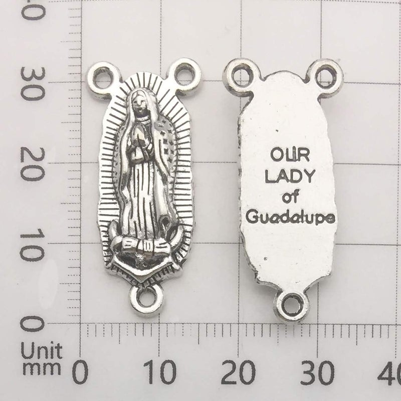 iloveDIYbeads 100 جرام (60 قطعة) صليب فضي عتيق يسوع ماريا سيدة المعجزات قطعة مركزية صليبيّة ميدالية حلى ودلايات لصناعة المشغولات اليدوية، مستلزمات صناعة الحُلي وإكسسوارات لصنع المسبحة والقلادة والسوار بنفسك (M154) - Image 5