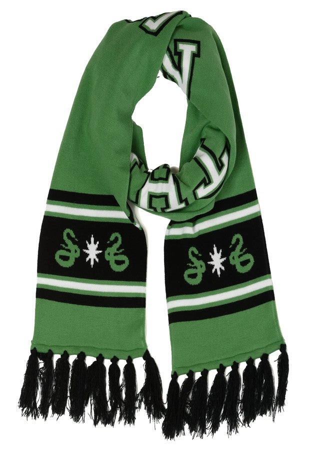 هاري بوتر طقم وشاح وقبعة محبوكة من عالم هاري بوتر السحري، جريفندور، سليذرين، رافينكلو، هافلباف، مقاس واحد (سليذرين) - Image 3