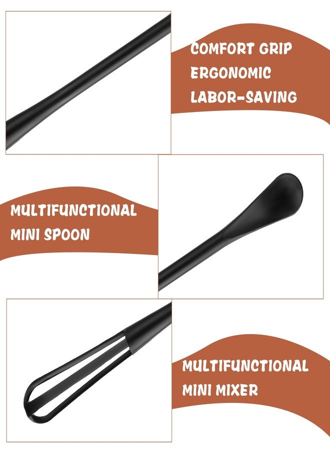 Andibro Multifunctional Mini Whisk, 2 Pcs Small 2 in 1 Whisk Utensil Mini Sugar Spoon Small Mixing Balloon Whisk Wisking Tool Set for Blending Beating Ingredients Mixing Sauces - Image 5