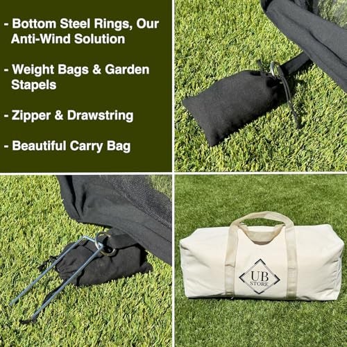 UB-STORE Mosquito Net for Patio 10 x 10 FT | Very Large Sizes & Fabric Designed for Outdoors | Insect House Screen Netting for Gazebo, Porch & Garden Terrace | Black Outside Canopy Bug Protection - Image 4