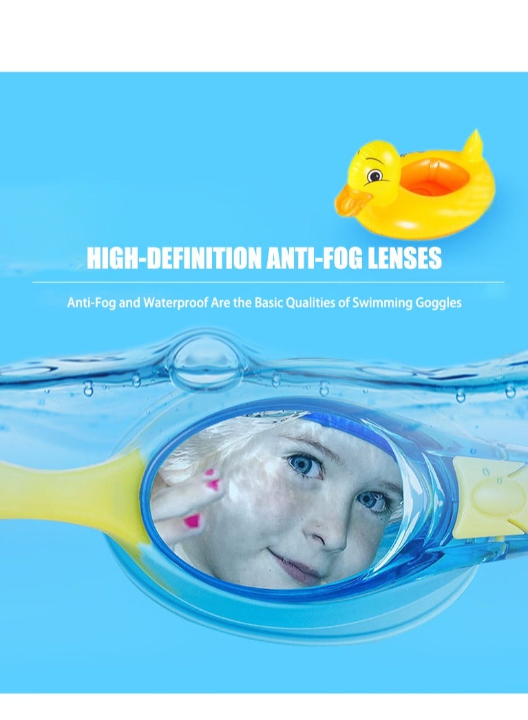 Swim Goggles Adjustable Double Row Silicone Belt Anti-Fog Swimming Goggles for Children Boys Girls Age 3-14 With Nose Clip Earplugs - Image 2