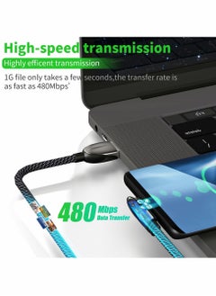 Excefore USB C Cable Right Angle 90 Degree Cable, 6ft + 4ft【66W】Game Design Right Angle USB C Cable L Shape USB to Type C Elbow Quick Charging and Data Transfer Cord  - Image 5