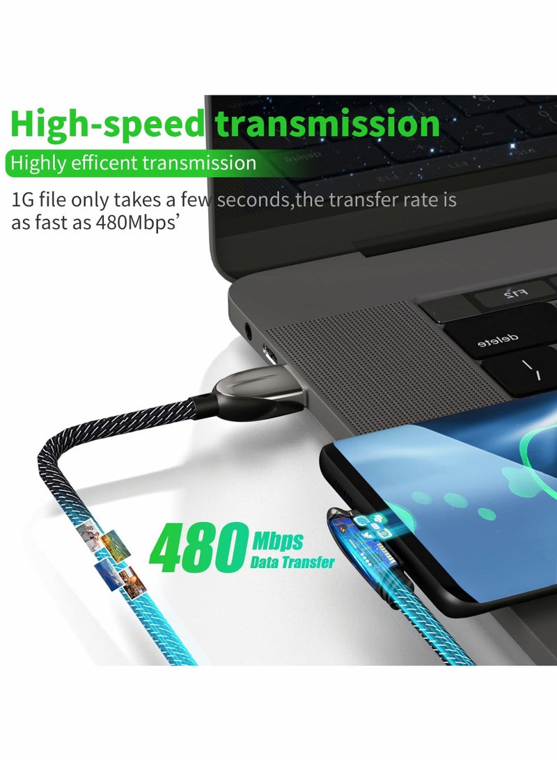 Excefore USB C Cable Right Angle 90 Degree Cable, 6ft + 4ft【66W】Game Design Right Angle USB C Cable L Shape USB to Type C Elbow Quick Charging and Data Transfer Cord  - Image 5