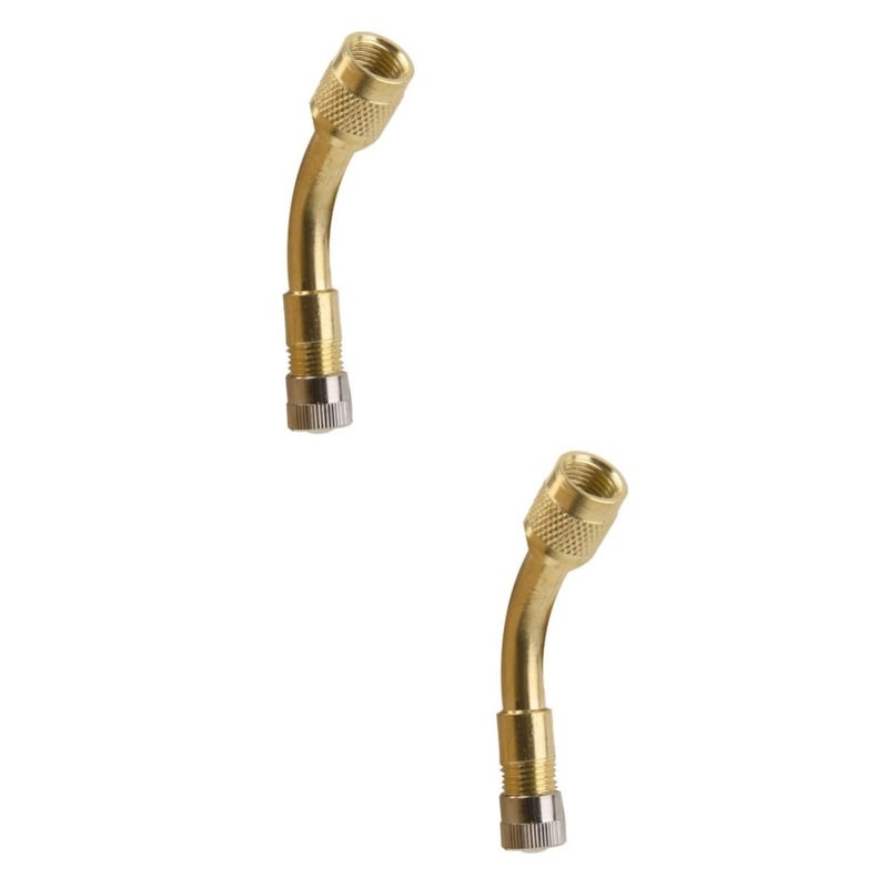 2 Pcs Tire Valve Stem Extension Adaptor For Easy Access Golden Color Medium Size - Image 2