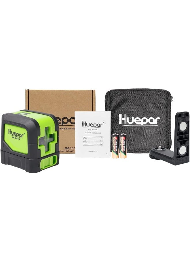 Huepar Cross Line Laser - Diy Self-Leveling Green Beam Horizontal And Vertical Line Laser Level With 100 Ft Visibility, Bright Laser With Magnetic Pivoting Base And Laser Target -M-9011G  - Image 5