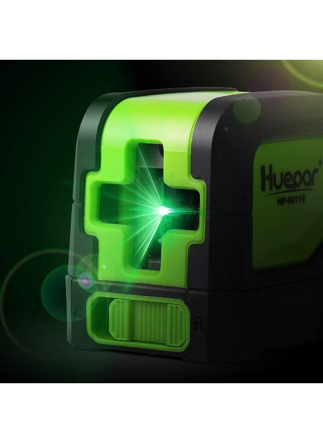 Huepar Cross Line Laser - Diy Self-Leveling Green Beam Horizontal And Vertical Line Laser Level With 100 Ft Visibility, Bright Laser With Magnetic Pivoting Base And Laser Target -M-9011G  - Image 2