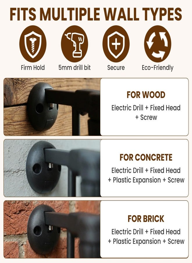 Mumeasy Baby Gate Replacement Hardware Kit, Wall Mount Accessories with Screws & Anchors for Baby & Dog Safety Gates, Black - Image 3