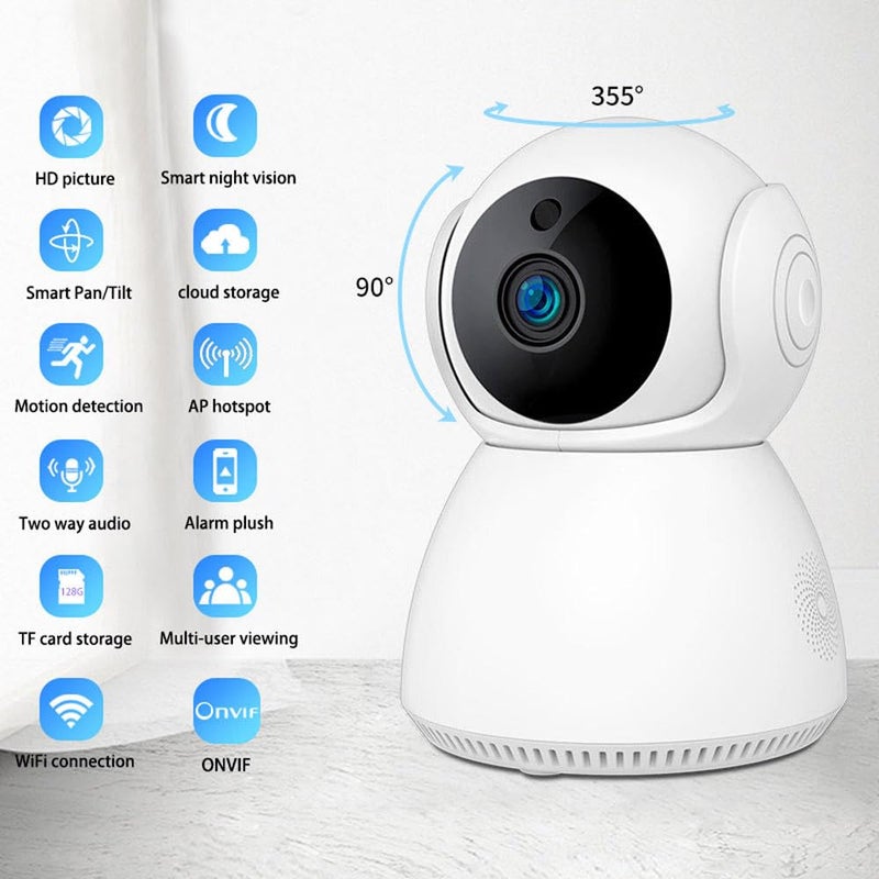AJUK C20 Full HD 1080P WiFi Auto Tracking IP CCTV Camera with PanTilt TwoWay Audio Motion Detection Auto Tracking Night Vision Mobile Connectivity - Image 2