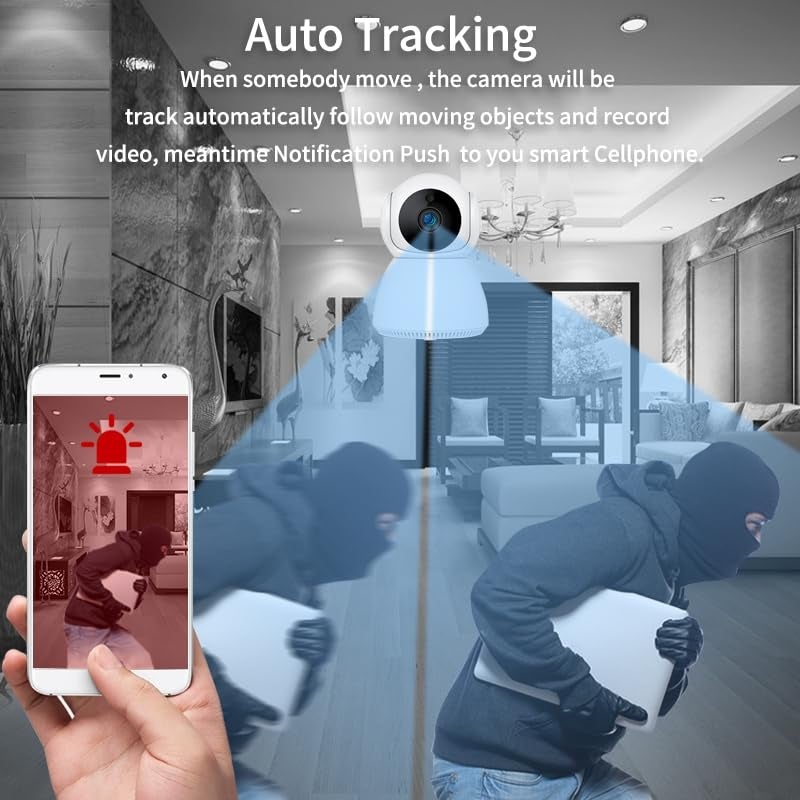 AJUK C20 Full HD 1080P WiFi Auto Tracking IP CCTV Camera with PanTilt TwoWay Audio Motion Detection Auto Tracking Night Vision Mobile Connectivity - Image 3