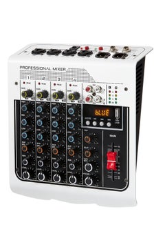 SYOSI Audio Mixer, 6 Channel DJ Mixer Sound Board Console, 3-Band Equalization Adjustment, with USB MP3 Bluetooth Input 48V, Fit for Live Performance Home Stage, Karaoke, Live Streaming Online  - Image 1