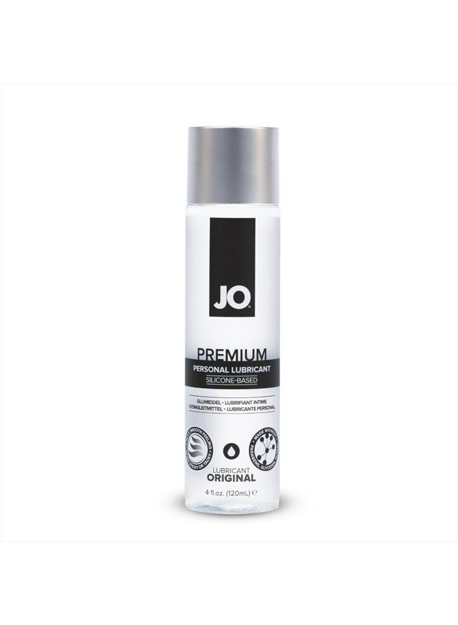Jo Premium Original Silicone Based Lubricant, Long Lasting Silky Smooth Lube for Men, Women and Couples, 4 Fl Oz - Image 1