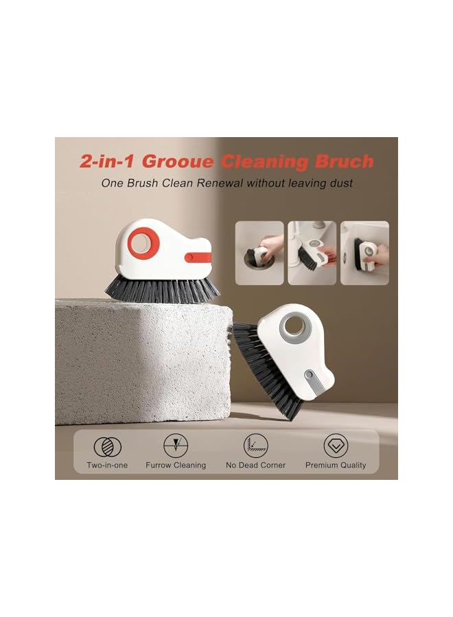 promass 2 in 1 Groove Cleaning Brush Window Track Cleaning Tools, Multifunction Hard Bristle Crevice Cleaning Brush with Hidden Scraper, Groove Cleaning Brush for Sliding Door Track(2pcs) - Image 3