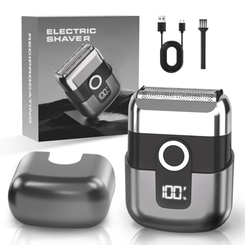 LYRSLF Electric Foil Shavers for Men Mini Electric Razor Foil Shaver for Face IPX7 Waterproof Wet Dry Cordless Razor with 3 Floating Blades LED Display for Travel Home USB Type C - Image 1